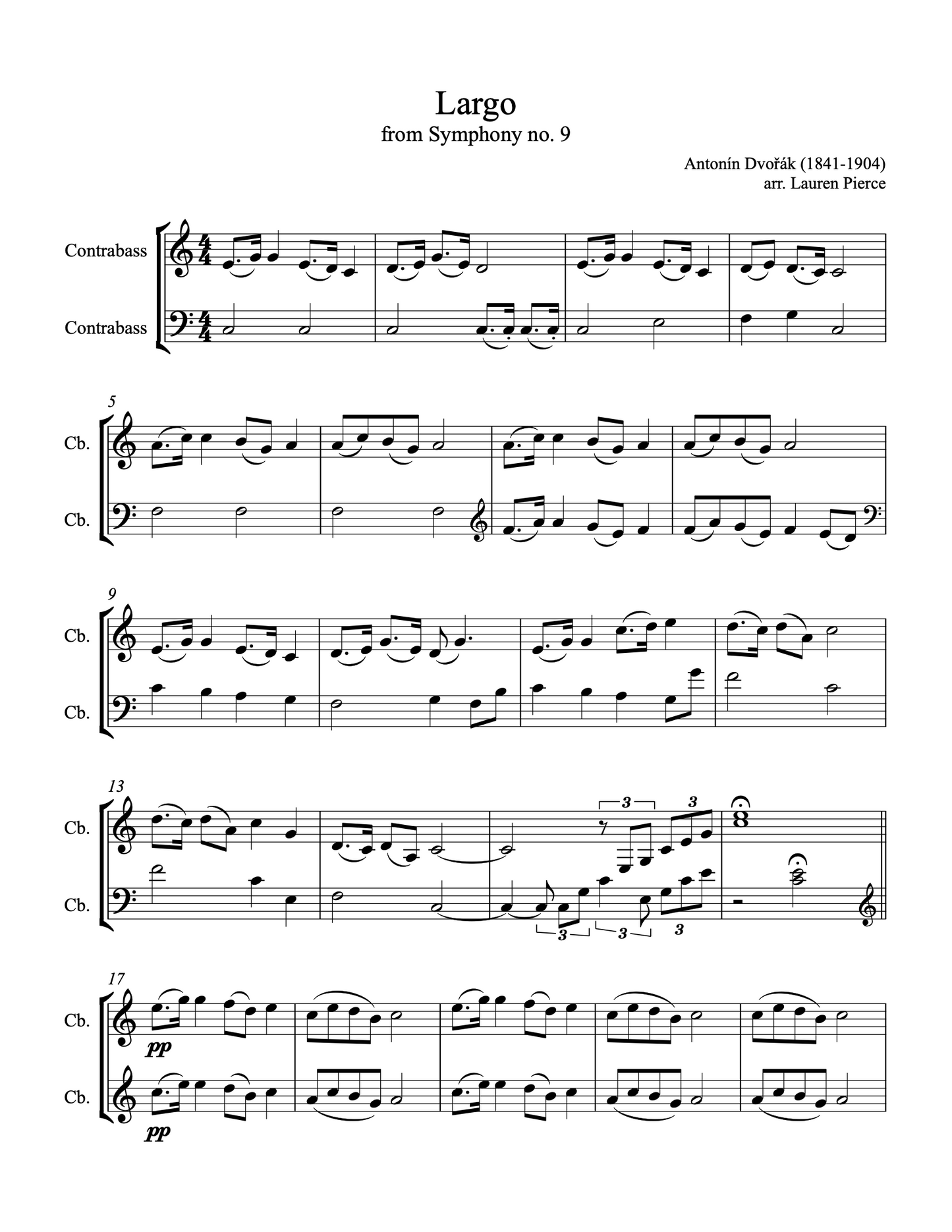 Dvorak: Largo for 2 basses (arr. by Lauren Pierce)